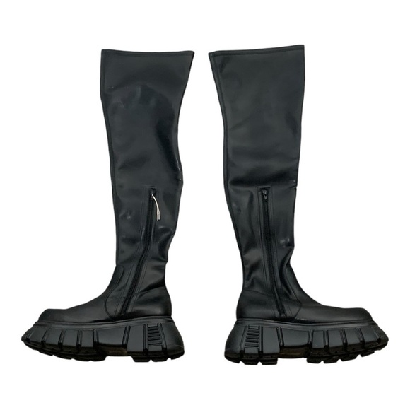 Jeffrey Campbell Bottines Stomped Ok Over The Knee Boots Black Size 40 - Picture 2 of 11